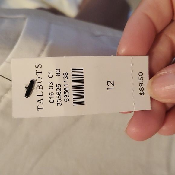 Talbots White Chino Size 12 Straight Leg Trouser Pants (#20) - Picture 2 of 6